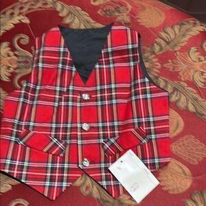 Red Plaid Kids Vest